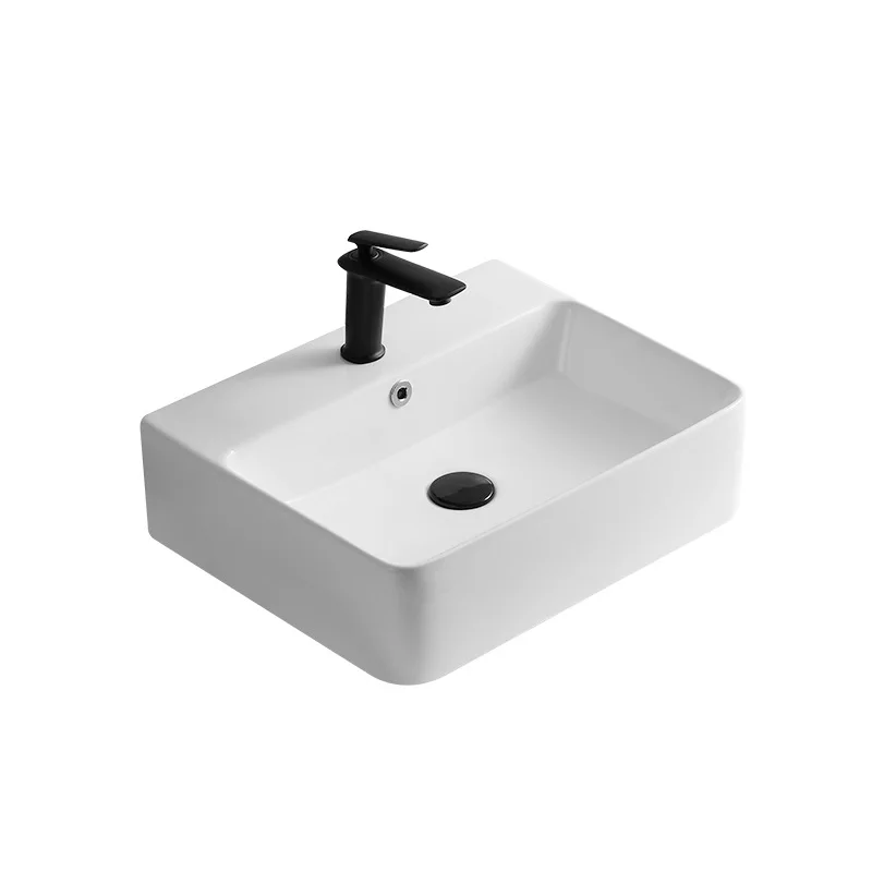 

Nordic ceramic table basin table wash single rectangular washbasin pool plate household light luxury style