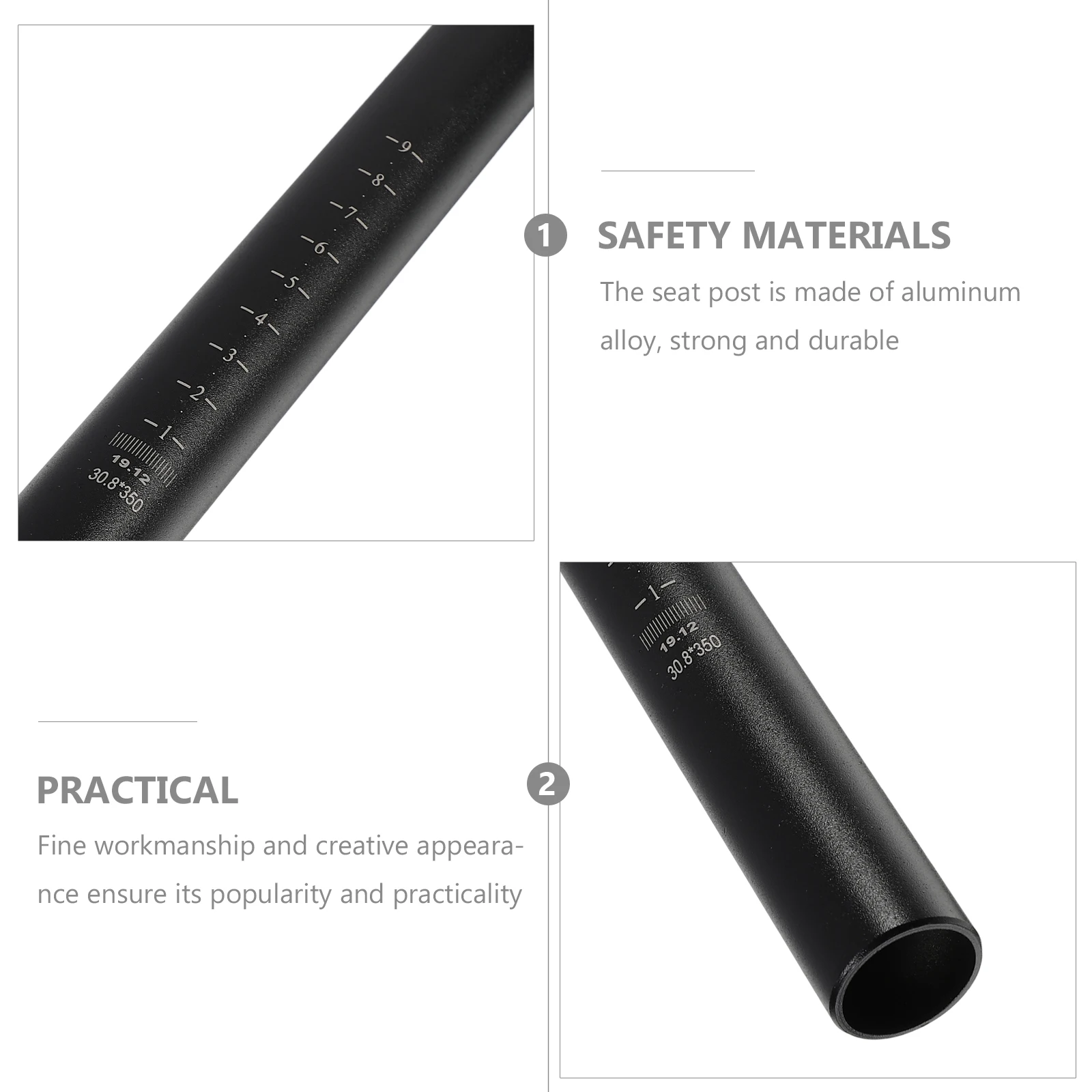 

Extended Seat Tube Mountain Bike Post Durable Seatpost Accessories Black Practical Aluminum Alloy Metal Replacement Adapter
