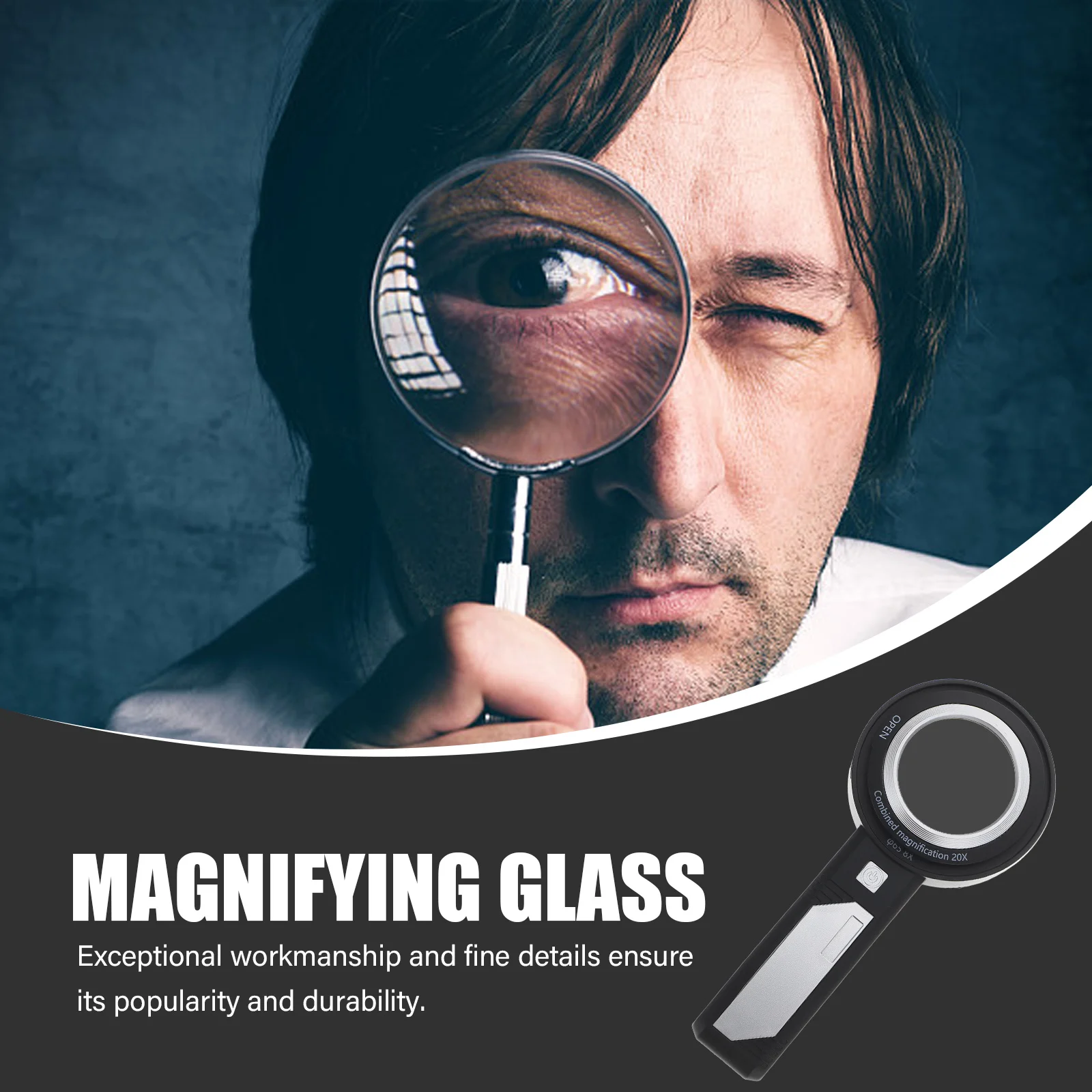 

8pcs Handheld Reading Magnifier Led Illuminated Detachable Glass For Seniors Kids Currency Detection Multipurpose Tool