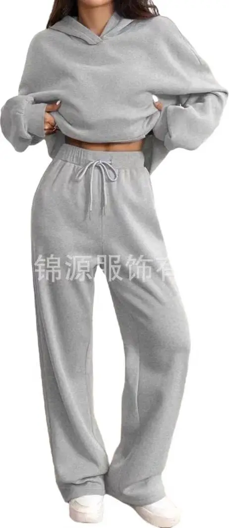 Sudadera Pant Sets Suit Womens Hooded Long-sleeved Autumn And Winter Sports Sweatshirt Drawstring Trousers Set Спортивный Костюм