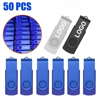 50 unids/lote USB Stick Mini Pen Drive USB Flash Drive 4GB 2GB 1GB Pendrive 64gb 32gb 16gb disco de Metal Cle USB logotipo personalizado gratis