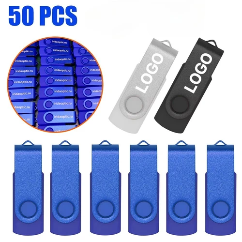 50 unids/lote USB Stick Mini Pen Drive USB Flash Drive 4GB 2GB 1GB Pendrive 64gb 32gb 16gb disco de Metal Cle USB logotipo personalizado gratis
