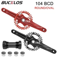BUCKLOS-platos y bielas para bicicleta de montaña, 104BCD, 32T, 34T, 36T, 38T, 170mm, juego de manivela integrada, plato ancho estrecho