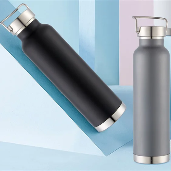 Stainless   with leak Lid 17 oz  Cola Shaped Vacuum Flask Sport Bottle  with portable handle