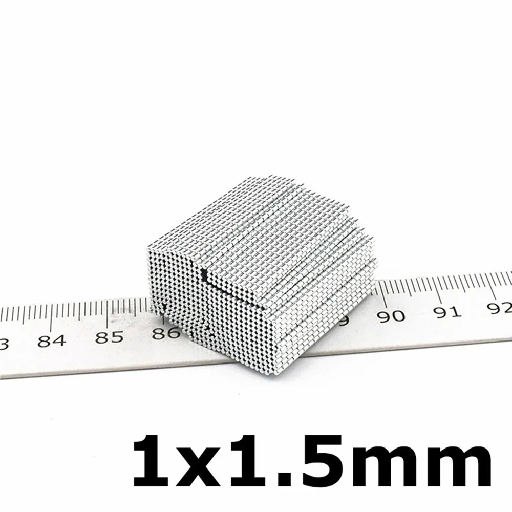 Micro Magnet 1x1.5 mm Precision Small Round Disc Imanes De Neodinio Medical Neodymium Sensor Mini Metal Magnetic Cylinder 100pcs