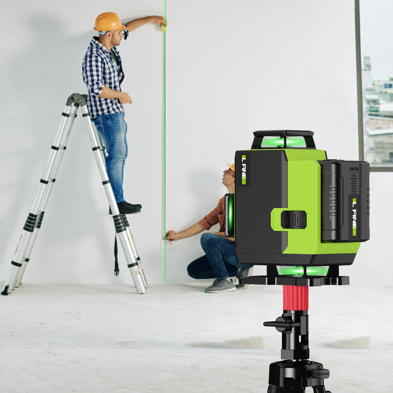 LFINE 12/16 Line 4D Laser Level Green Light 360° Horizontal And Vertical Self-leveling High-precision Cross Line Lithium Battery