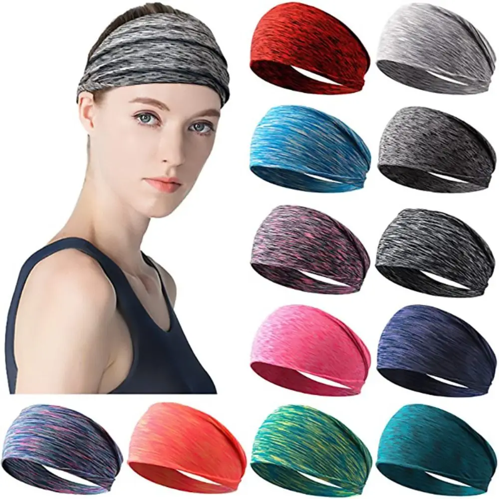 Men Women Sports Headband Color Cycling Jog Tennis Elastic Hair Bandage Absorbent Sweat Running Fitness Sweatband
