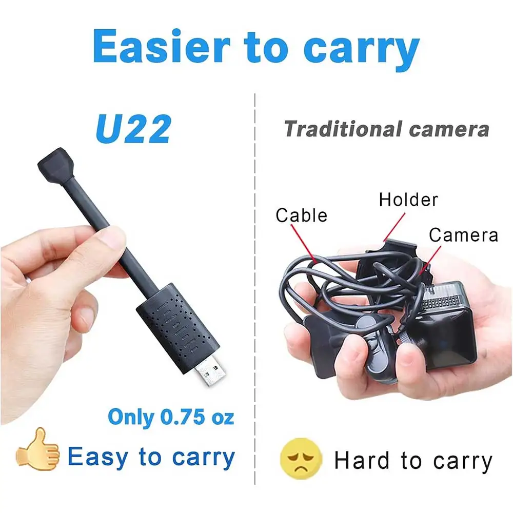 Smallest USB Mini Camera HD 1080P WiFi Security Cam For Baby Monitor with Motion Detection Night Vision for Security Hidden Card