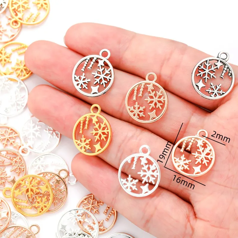 20pcs 4 colors 19*16mm small snowflake Charms for Necklace Beads Pendants DIY Handmade Jewelry Making accessories L516