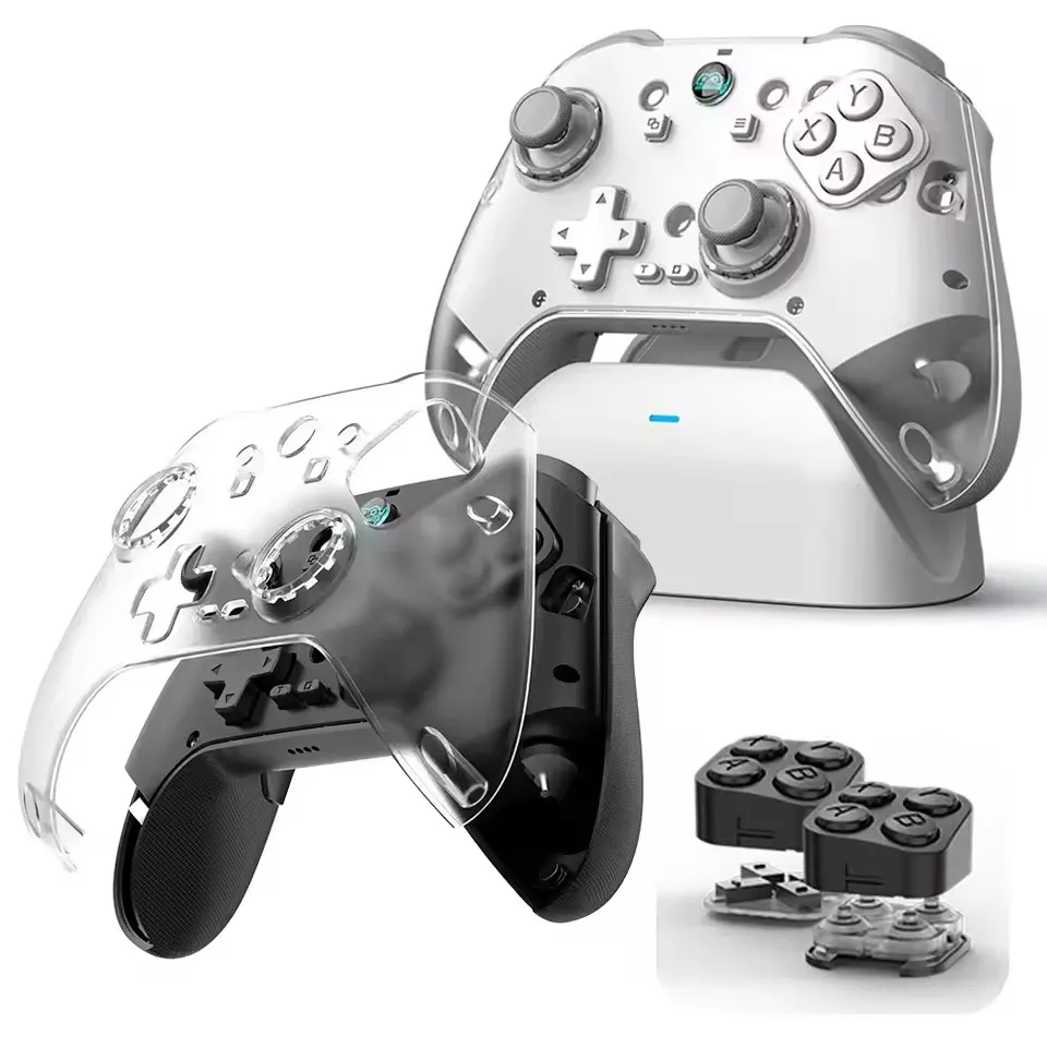 جديد Z04 اللاسلكية BT أذرع التحكم في ألعاب الفيديو مع جهاز شحن ستة محاور جيروسكوب قاعة عصا التحكم غمبد لنظام أندرويد/IOS/PS3/PS4/التبديل