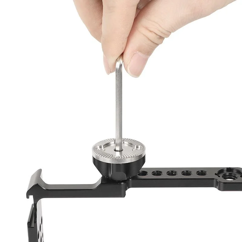 표준 1/4" 나사산 DSLR 카메라 케이지 마운트, ARRI 로제트 디자인 및 중앙 M6 암나사 포함