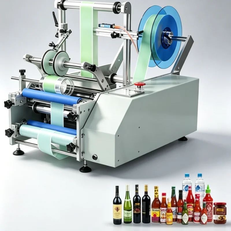 Customized Labeling Equipment Round Bottle Labeler for Plastic Glass Metal Containers Beverage Food Chemical Industries Wide Use