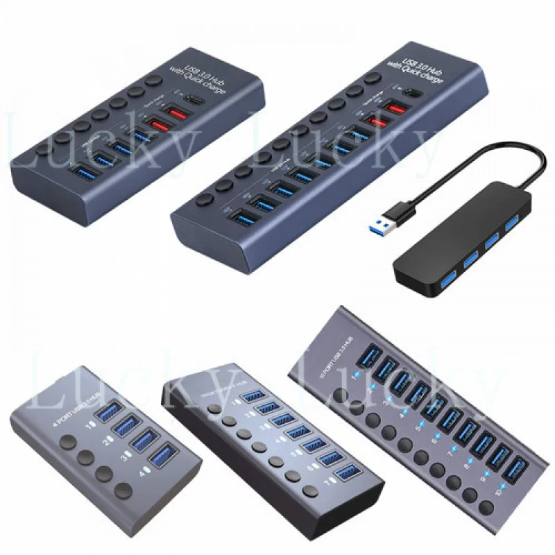 f for  PD USB 3.0 hub with Charging Function 72W Power Adapter Individual swiches