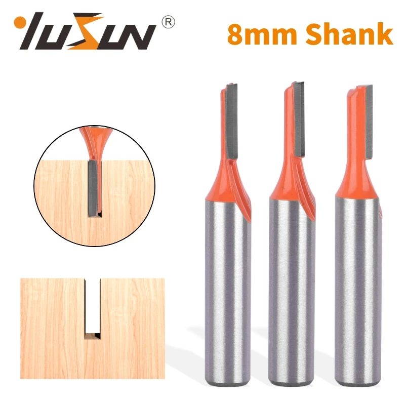 YUSUN 8MM Shank Straight Bit Router Bit Woodworking Milling Cutter For Wood Bit Face Mill Carbide Cutter End Mill