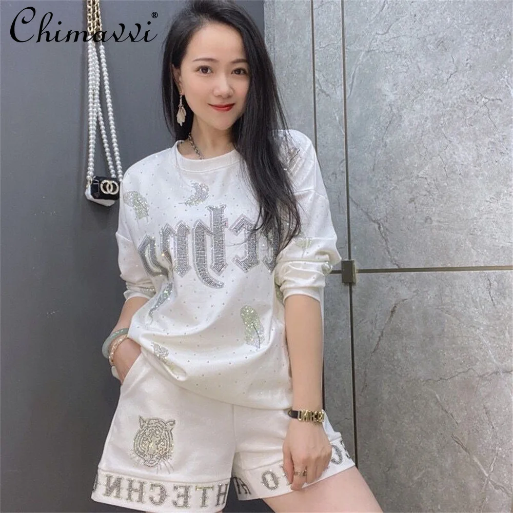 

Heavy Diamond Women's Fashion Elastic Waist Versatile Shorts Women's Summer High Waist Slim-fit Cotton Wide-leg Hot Pants