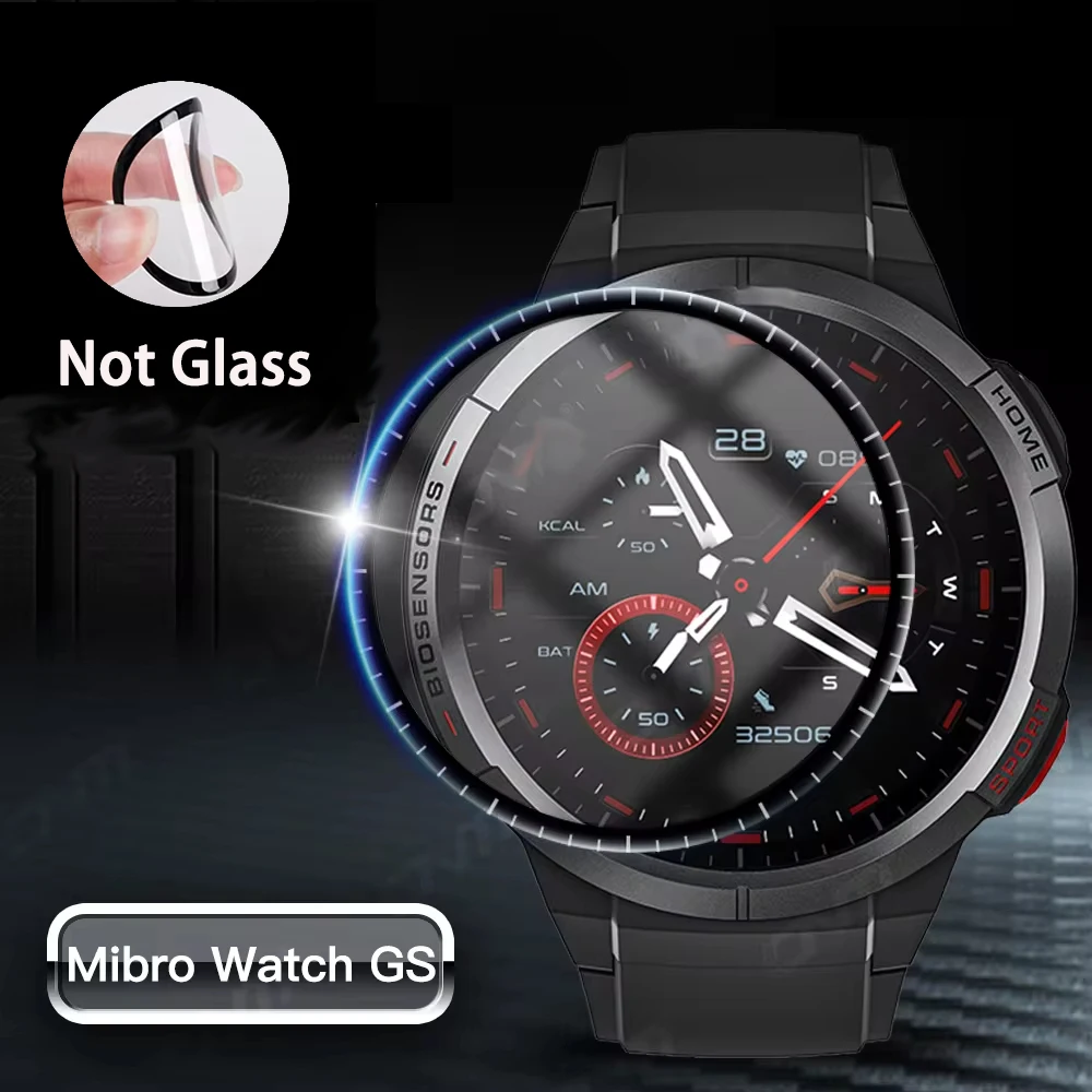 Screen Protector For Mibro Watch GS Full Coverage Films 3D Curved Soft Edge Clear Cover Protective Film Accessories For Mibro GS