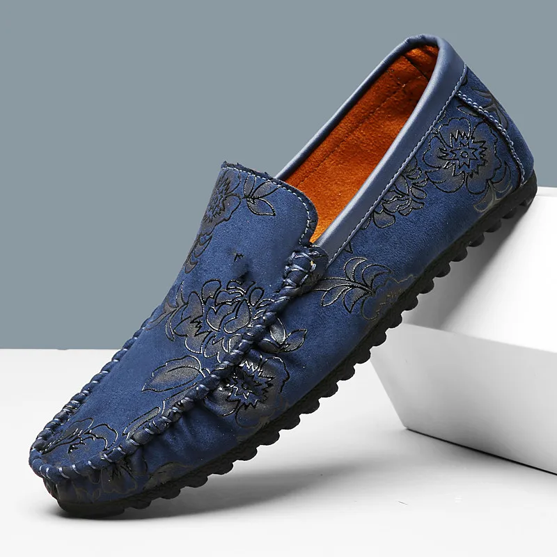 Flower Formal Italian Shoes Men Handmade Leather Loafer Casual Driving Flats Slipon Shoes Luxury Moccasins Loafers Shoes for Men