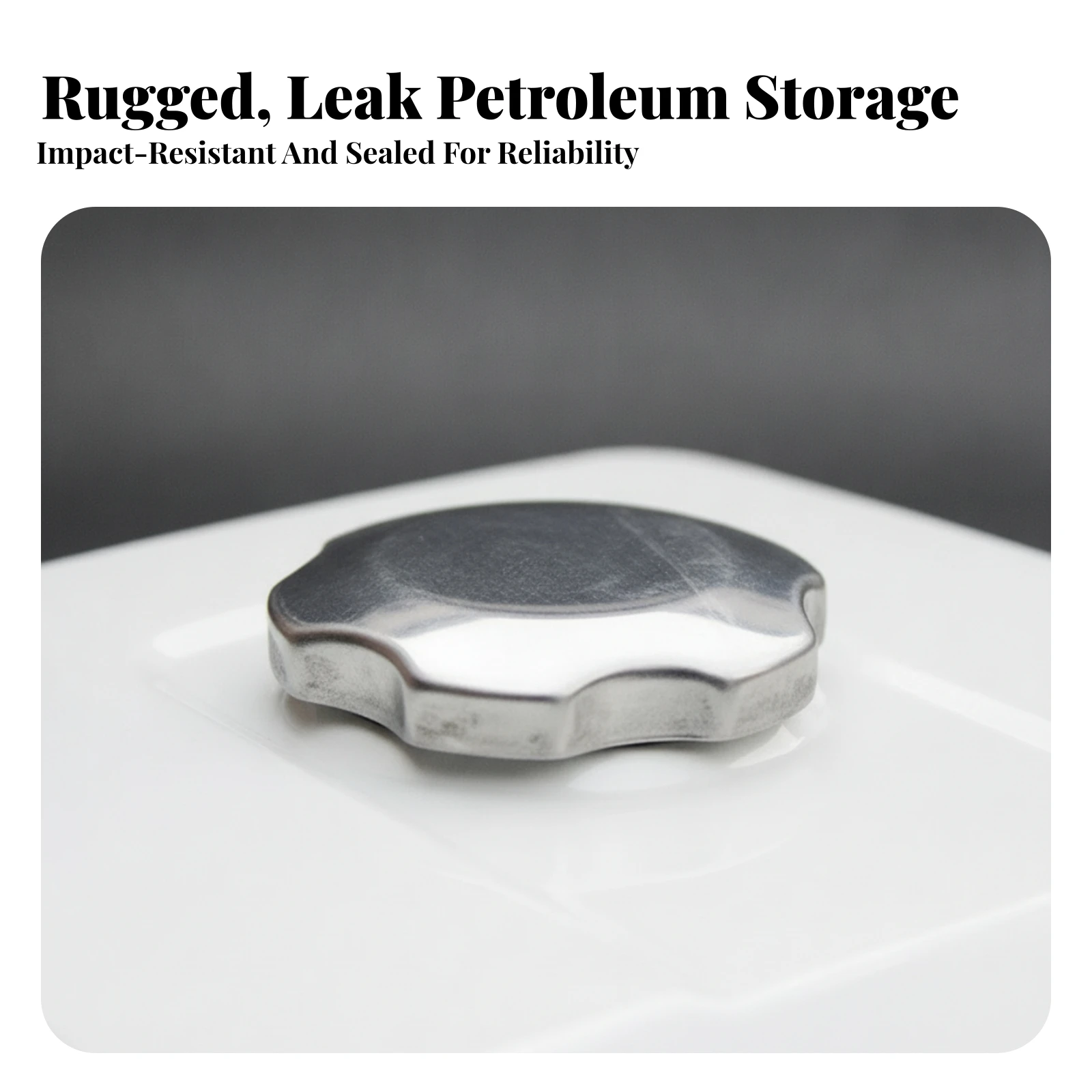 Metal Fuel Tank with Screw Cap Rectangular Engine Fuel Tank Hardware Painted Vehicle Part Rugged for Mechanics, Water Pumps