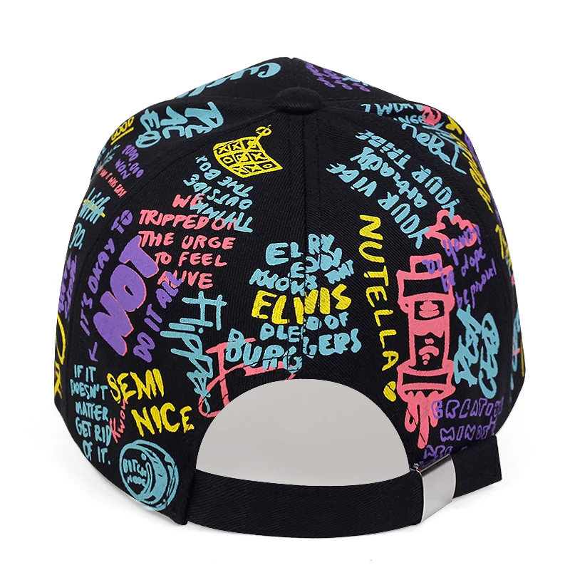 fashion Letter Baseball Cap Graffiti Sun Hip Hop Cap Visor Spring Hat Men Adjustable Snapback Cotton Cap For Women Men Hats