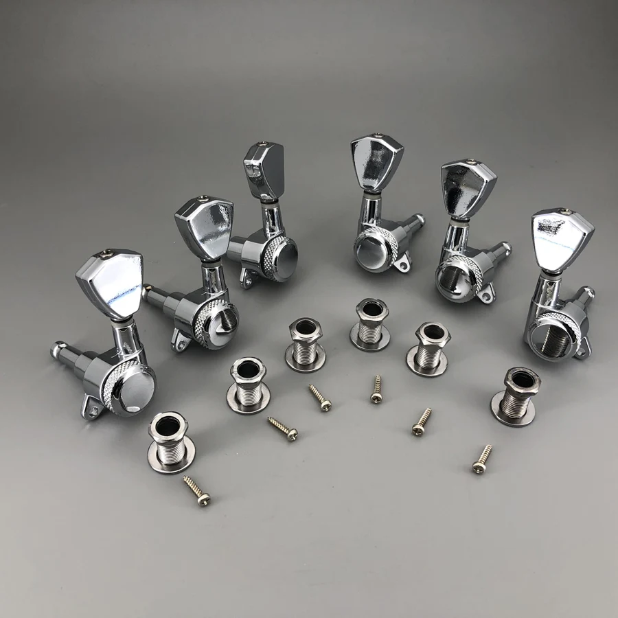 Keystone Schaller M6 Type Guitar Chrome Locking Deluxe Guitar Machine Head Tuners Tuning Pegs for Buckethead Guitar well 3R3L