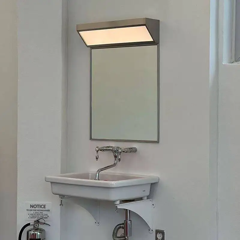 Stainless steel frame smart led light mirror toilet bathroom toilet wall mirror dimmable defogging mirror