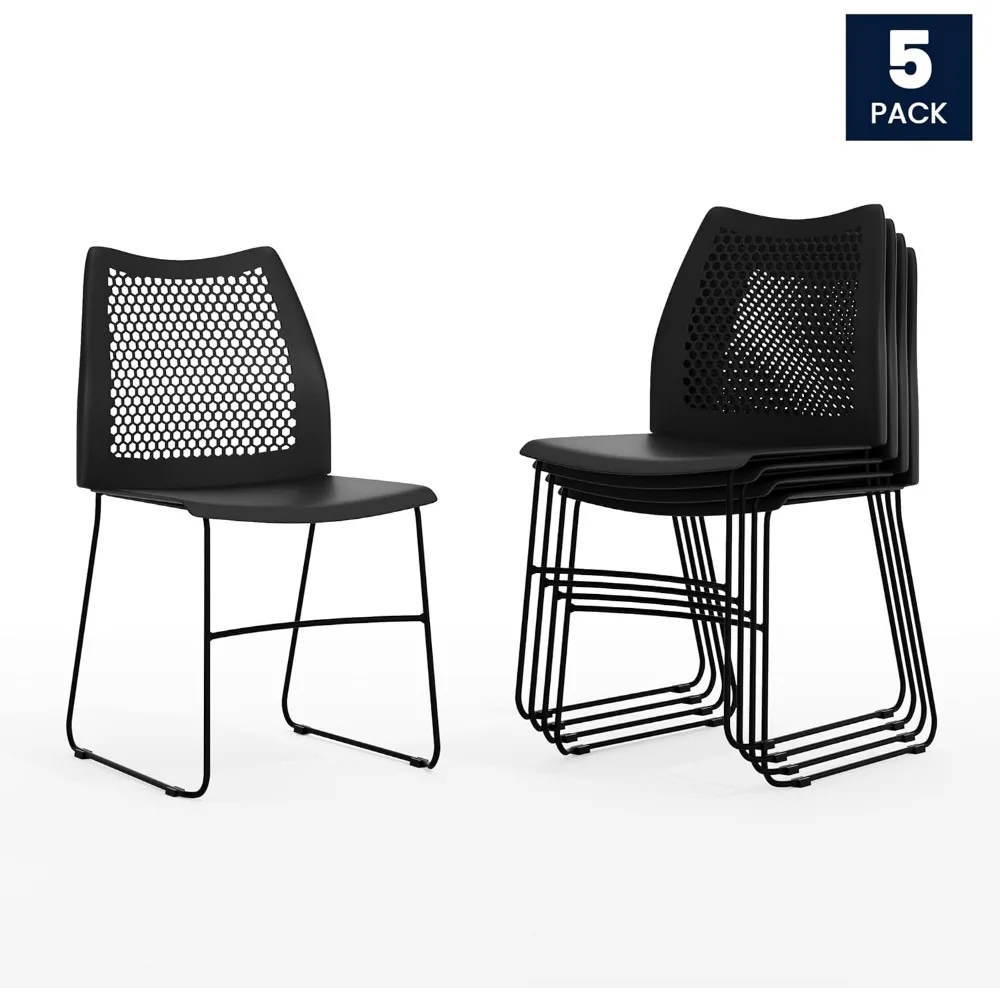 كراسي الردهة المحيطة من سلسلة Hercules من Flash Furniture: ظهور على شكل قرص العسل بفتحة تهوية لمقعد مكتب مريح وقابل للتكديس