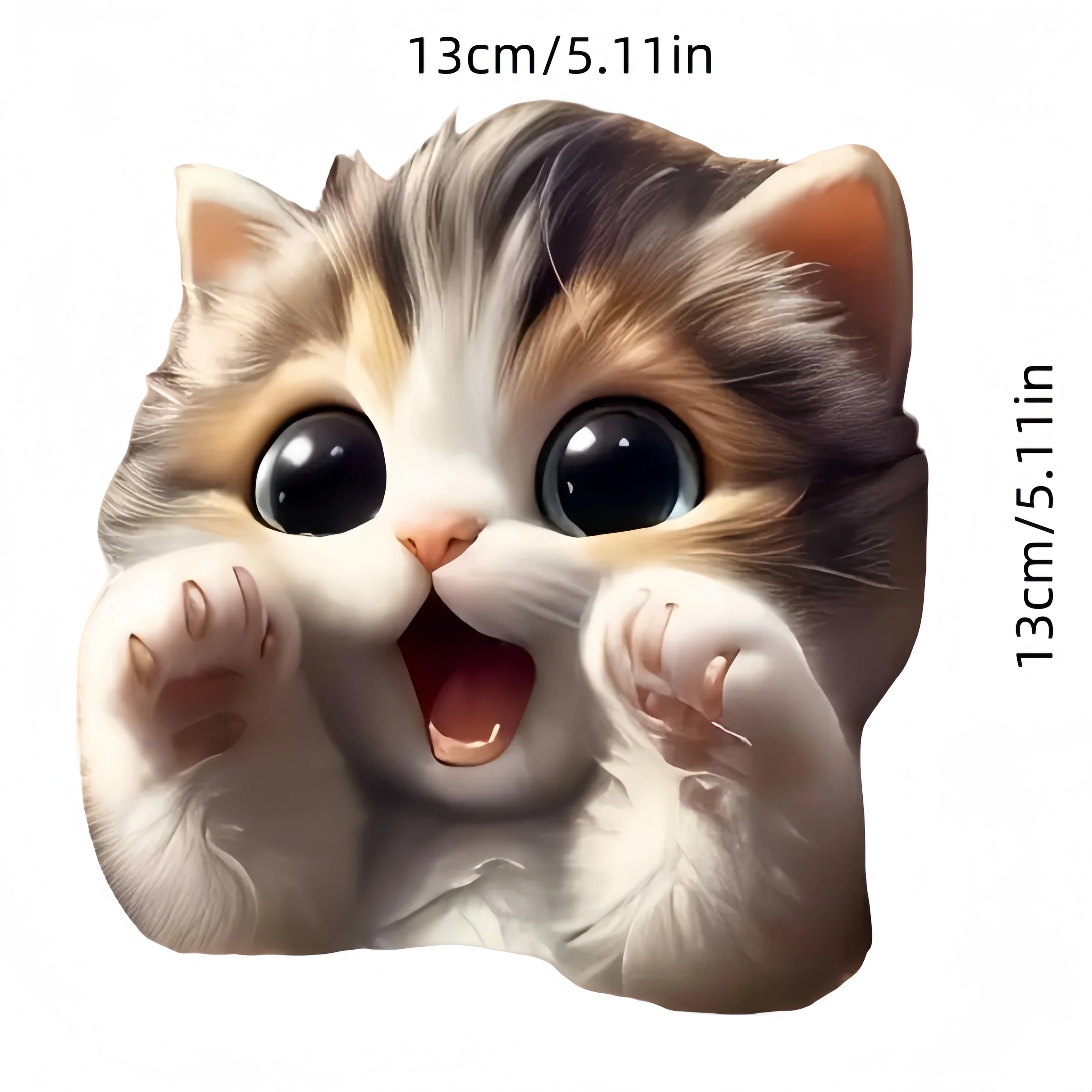 1pc 2D Flat Cute Cat Vinyl Sticker, Decal for Laptop Desktop Water Bottle Window Car Trim, Durable Material Holiday Gift