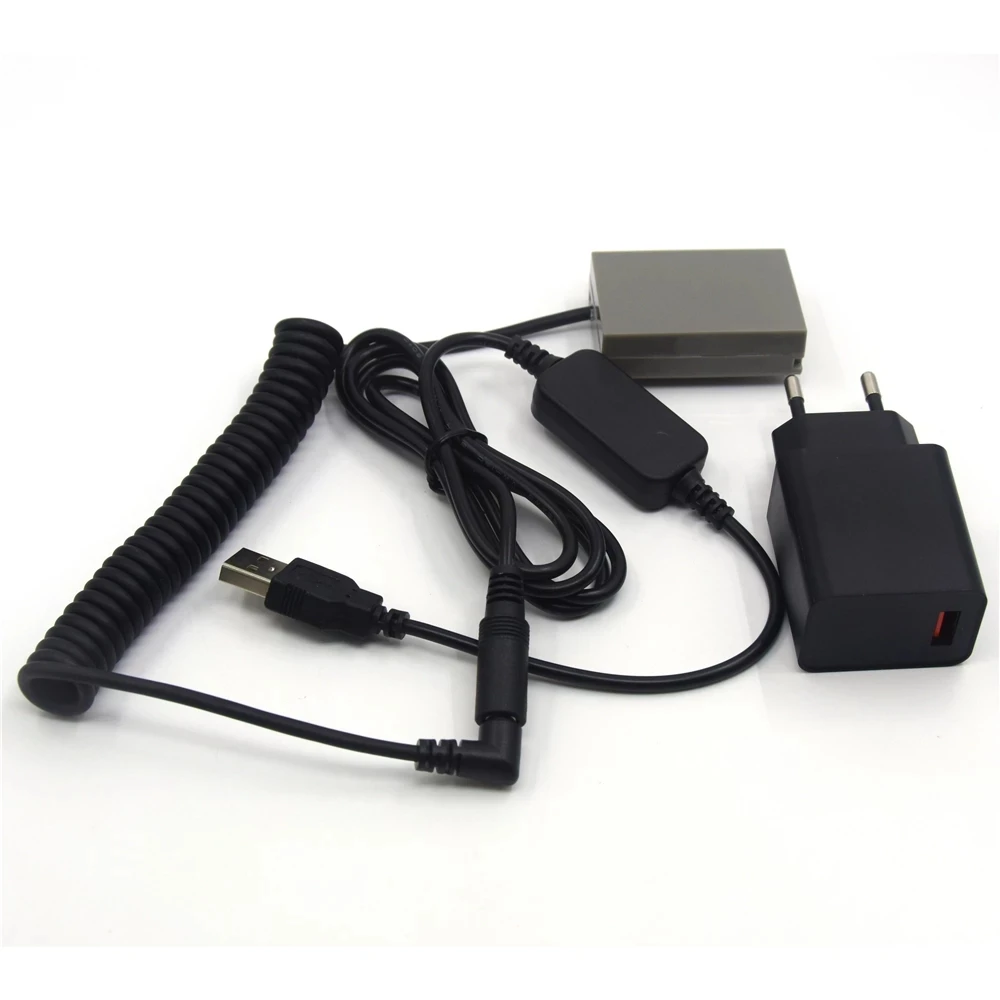 USB DC Adapter Cable+Charger Fast Charging 18W+BLN-1 PS-BLN1 Dummy Battery for Olympus OM-D E-M5 II 2 E-M1 PEN E-P5 Camera