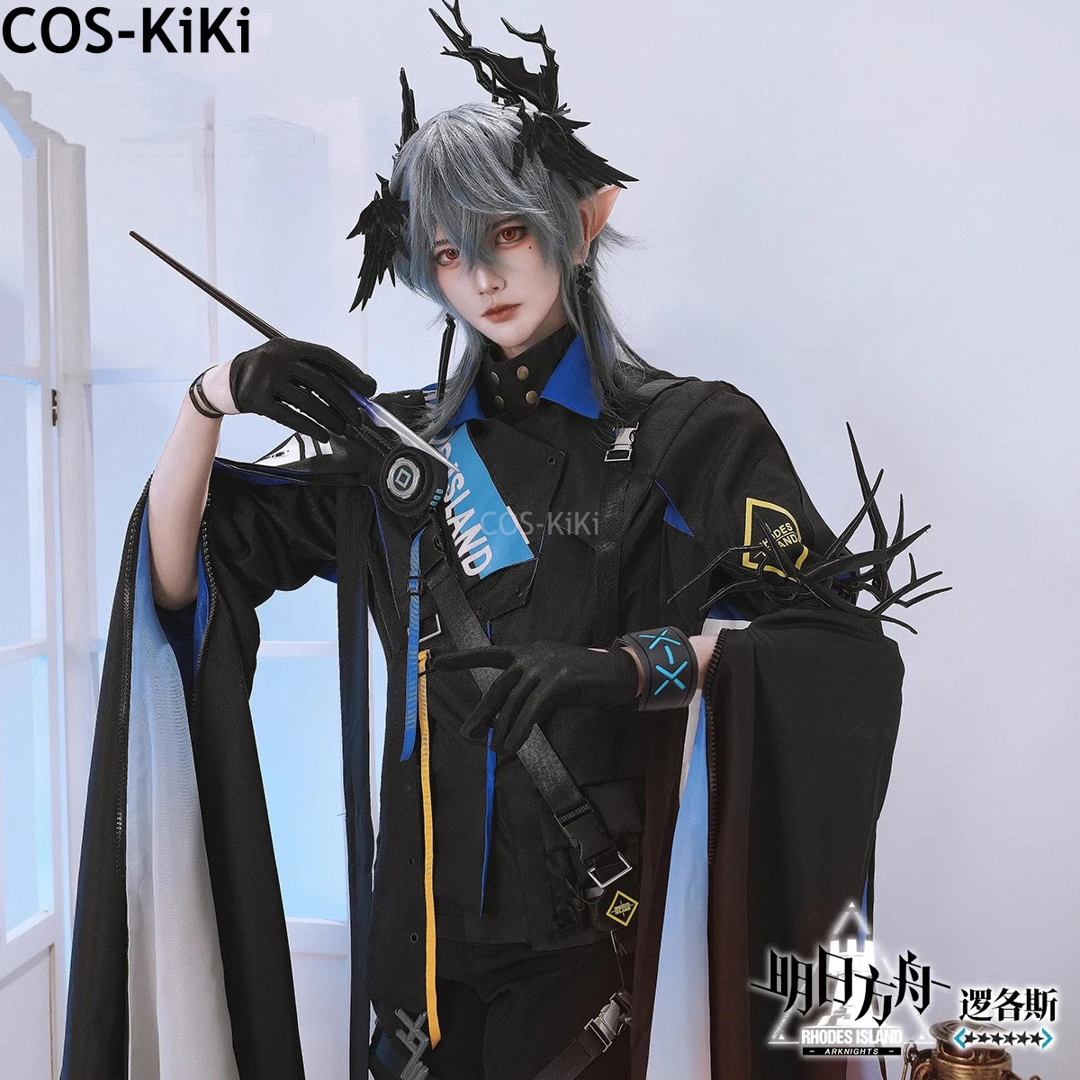 COS-KiKi Arknights Logos New Operator Game Suit Cool Handsome Uniform Cosplay Costume Halloween Party Role Play Outfit Men S-3XL