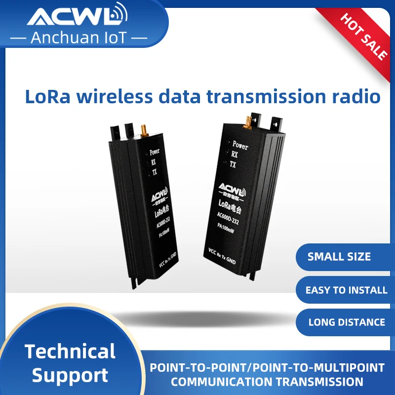 AC600D 2W Industrial LoRa Radio Module Long-Range Communication Low Power Consumption for IIoT WaterGasElectricity Meter Reading