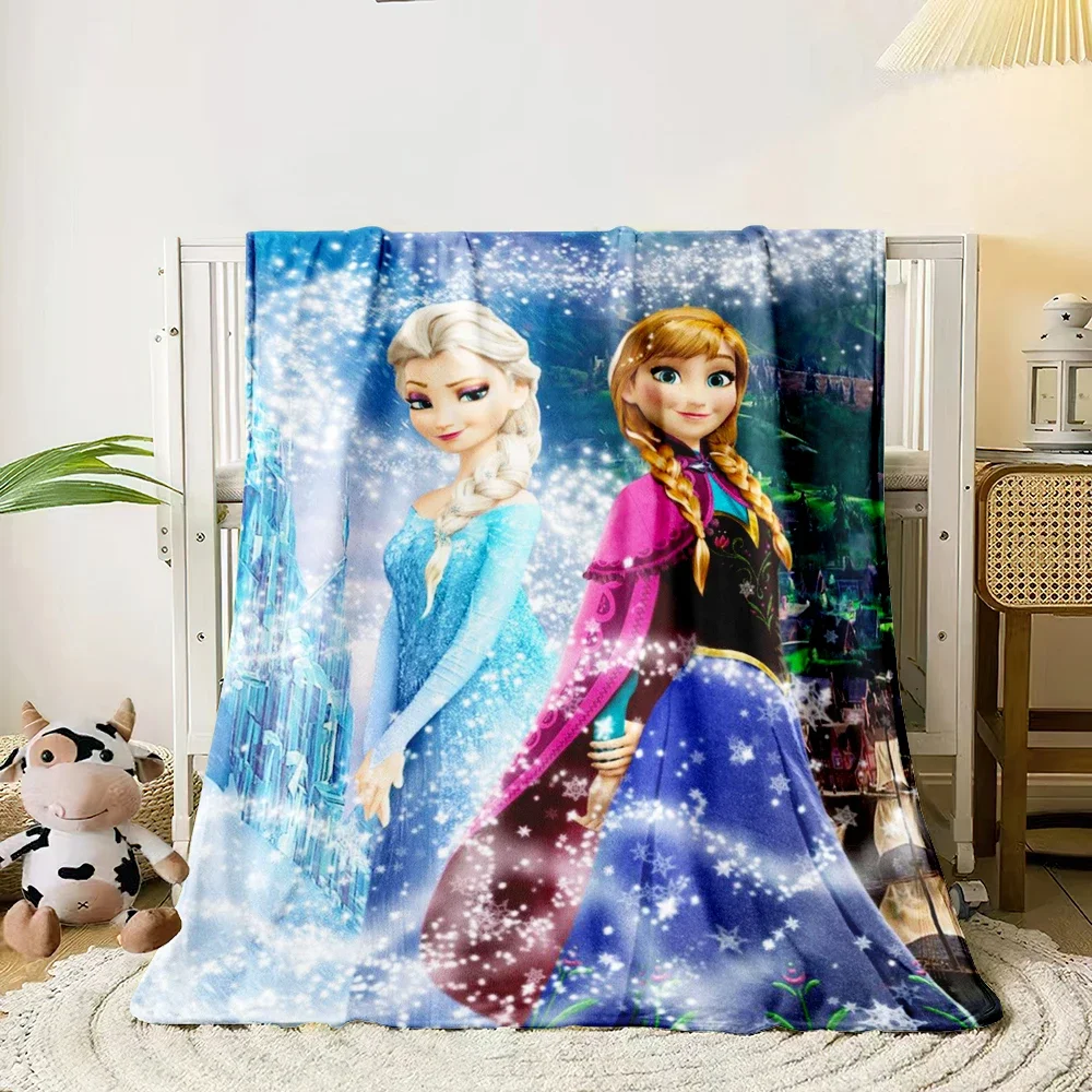 Frozen Elsa Princess Lovely HD Printed Flannel Thin Blanket.Four Season Blanket.for Sofa,beds,living Rooms,travel Blanket Gifts