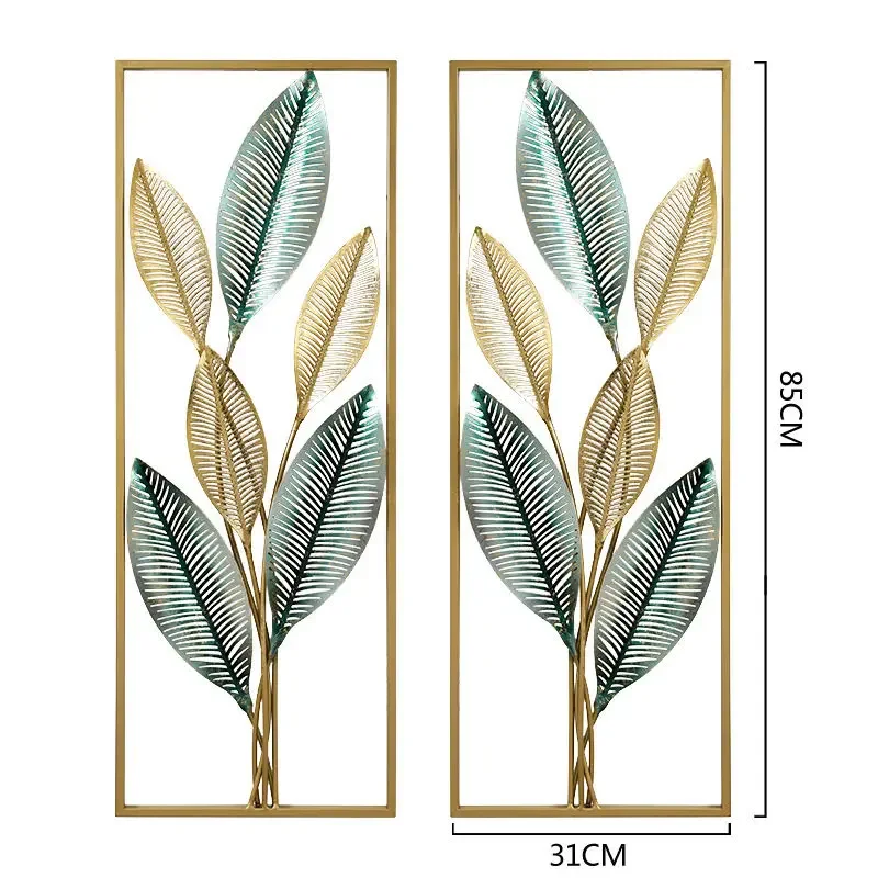 Nordic Wrought Iron Plants Flowers Mural Ornaments Office Study Room Wall Sticker Crafts Home Background Wall Hanging Decoration
