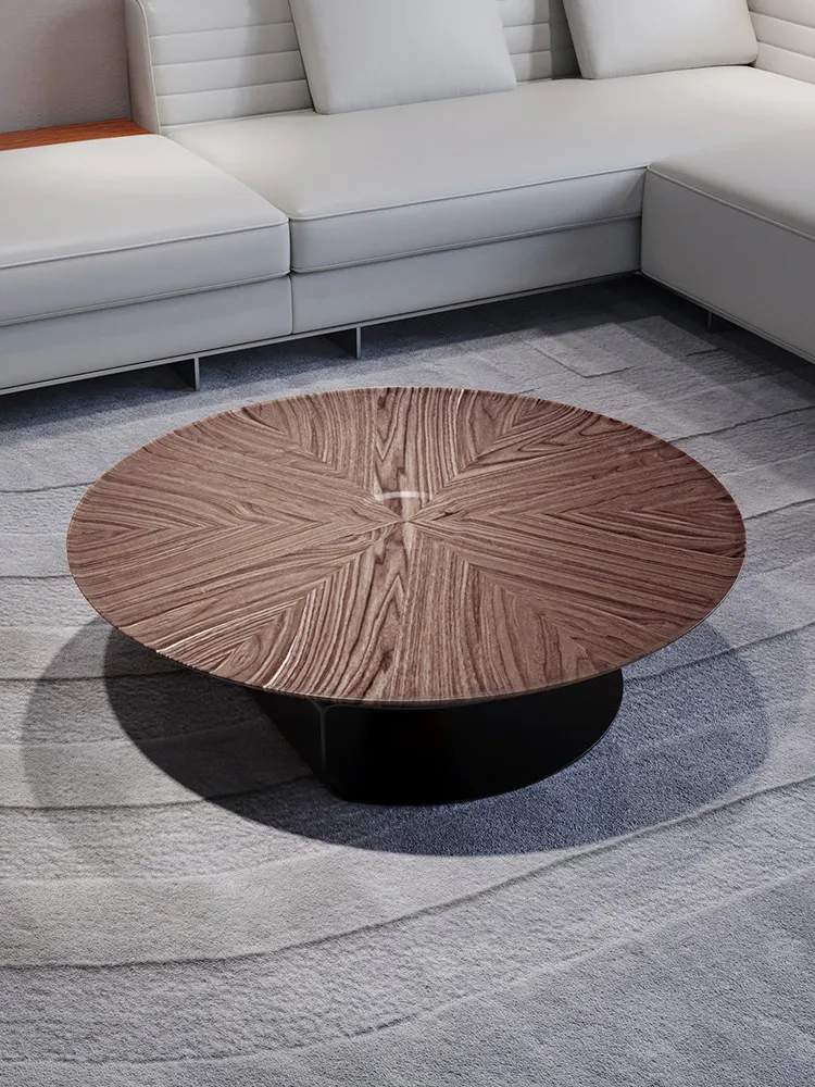 

Modern simple small apartment Internet celebrity walnut round coffee table