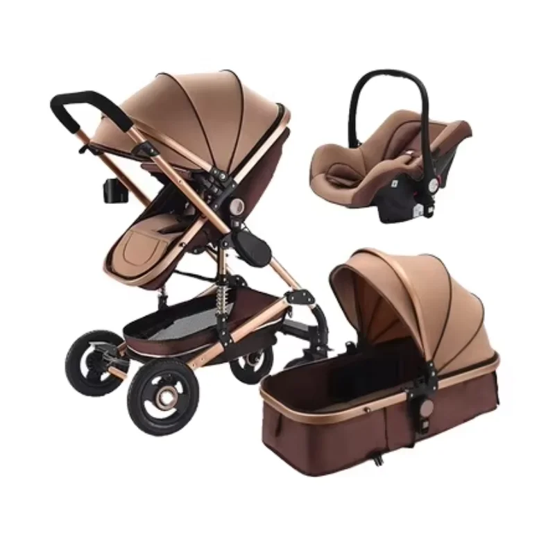 Most popular in Cloth Baby Stroller High Quality Multi-function Easy Folding Portable 3 In 1 Luxury Baby Stroller