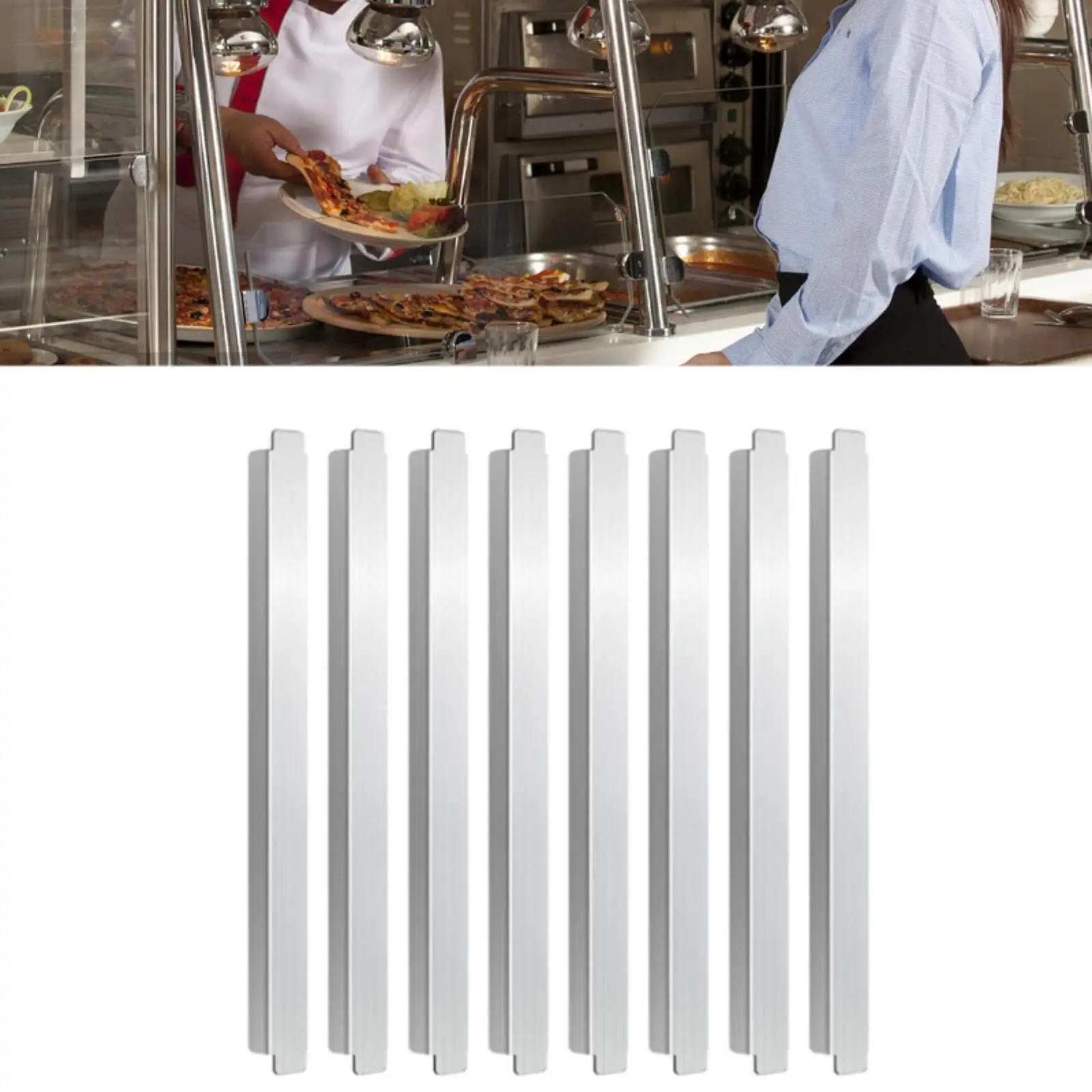 

8x Table Adapter Bar Stainless Steel Food Divider for Kitchen Hotel Buffet