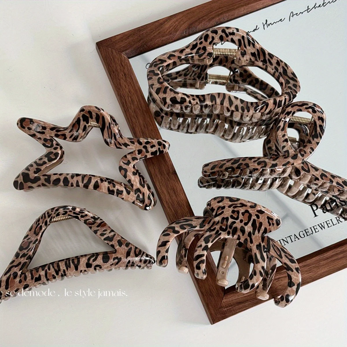 

Hair Clip Vintage Leopard Hair Claw - Oversized Tortoiseshell Clip for Elegant Updos Korean Accessories Hair Clips for Women
