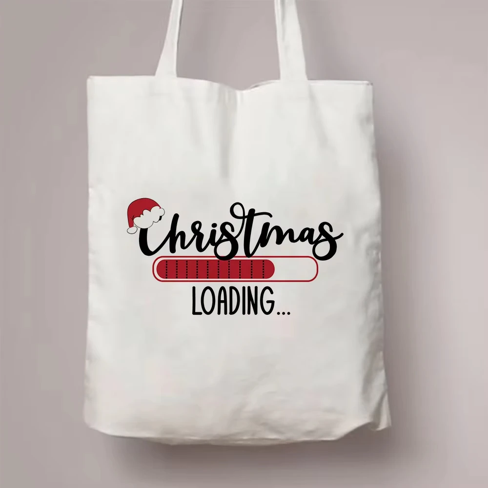 

Рождественская холщовая сумка с оленями, снеговиком, с Рождеством, большая сумка с принтом, товары для вечеринок, большая вместительная сумка, рождественский подарок