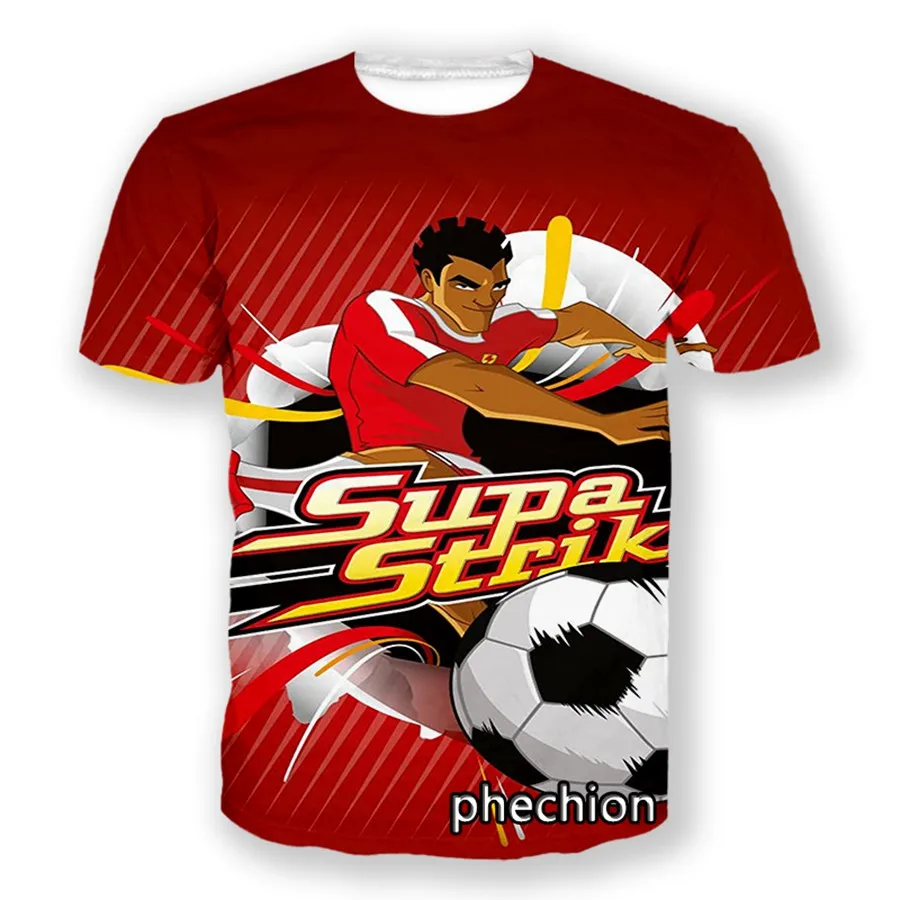 phechion New Fashion Men/Women Supa Strikas 3D Print Short Sleeve T-Shirt Casual Hip Hop Summer T Shirt Tops S180