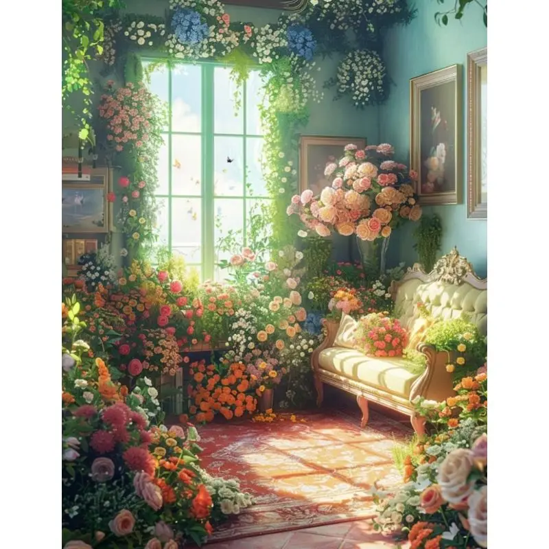 

GATYZTORY 40x50cm Painting By Numbers Flower House Scenery Pictures By Numbers On Canvas HandPainted Gift Home Decoration