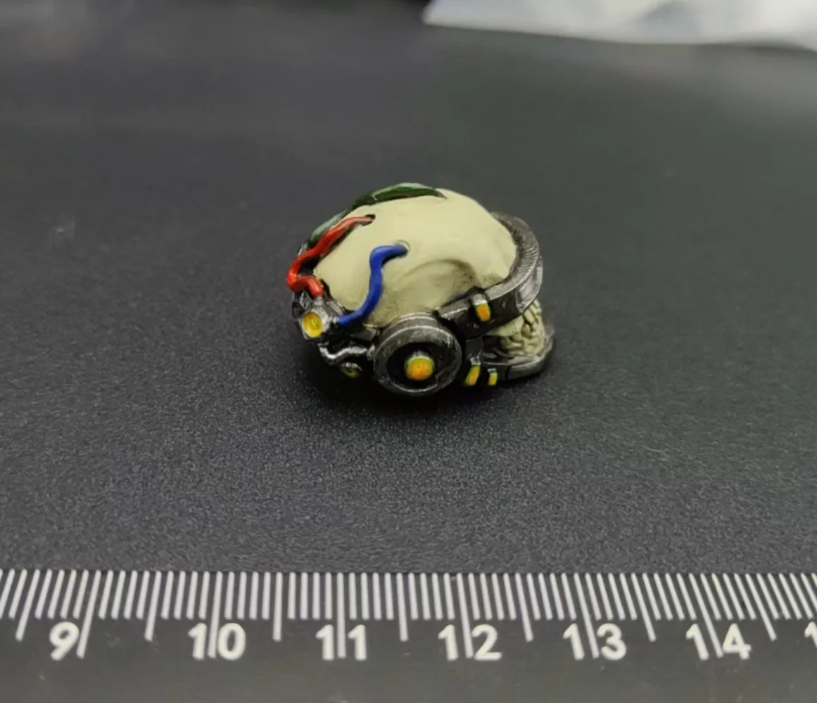 Modello in scala 1/12 con testa di teschio scolpita E1 (colore ferro profondo) per 6''mezco, vtoys,nwtoys