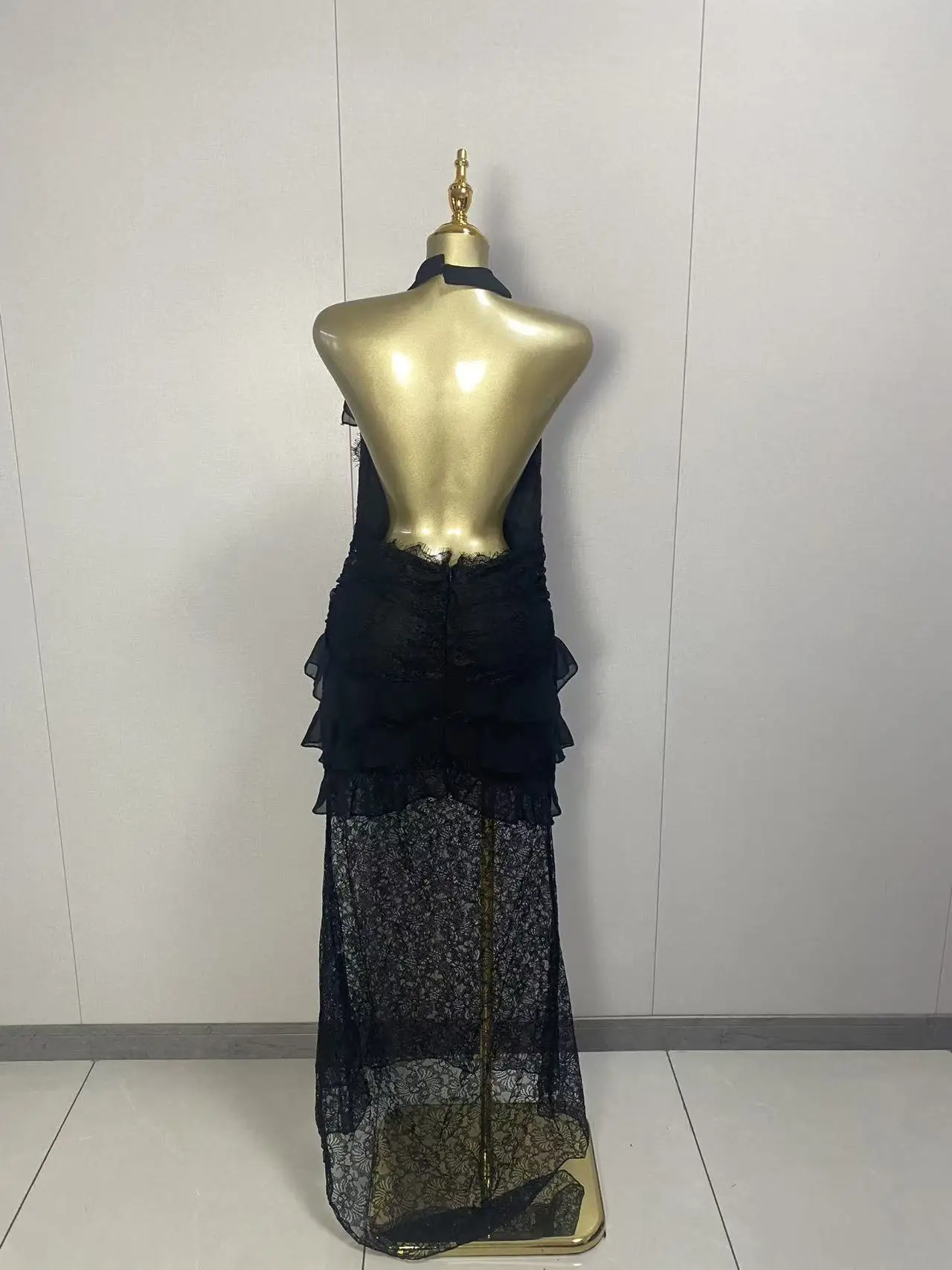 2025 신상 여성 섹시 슬리브리스 딥 V넥 레이스 블랙 바디콘 드레스 2025 우아한 이브닝 클럽 럭셔리 생일 파티 드레스