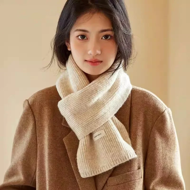 カーキニットウールスカーフ女性用冬ファッショナブル多用途学生かわいい暖かいネックウォーマートレンディ新2026多機能…