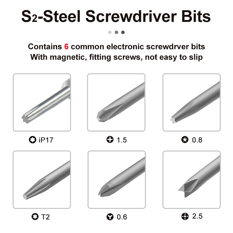 40pcs/lot Precision Screwdriver Tips Magnetic Screwdriver with Replaceable Blades for Electronics Repair