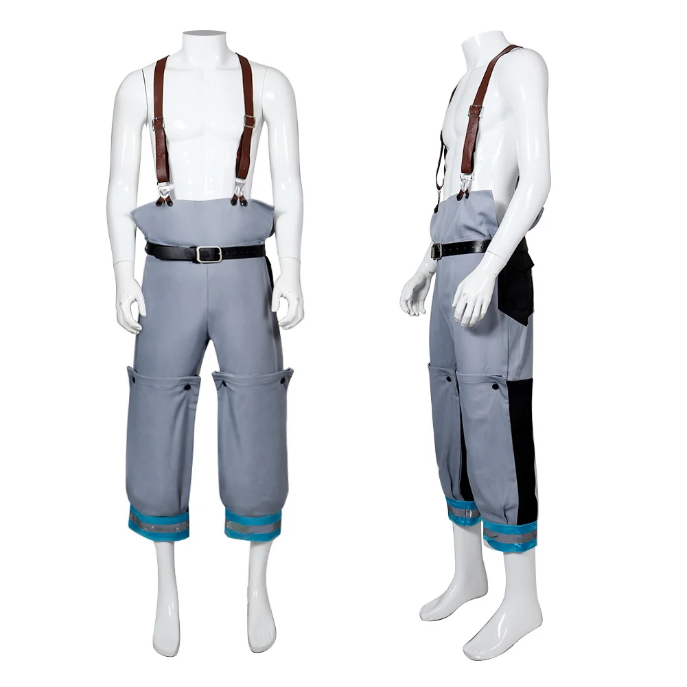 Costume de Cosplay de feu Anime Fantasia Force Shinra Kusakabe pour hommes adultes, manteau, pantalon, ceinture, Badge, Costume de fête de carnaval d'halloween