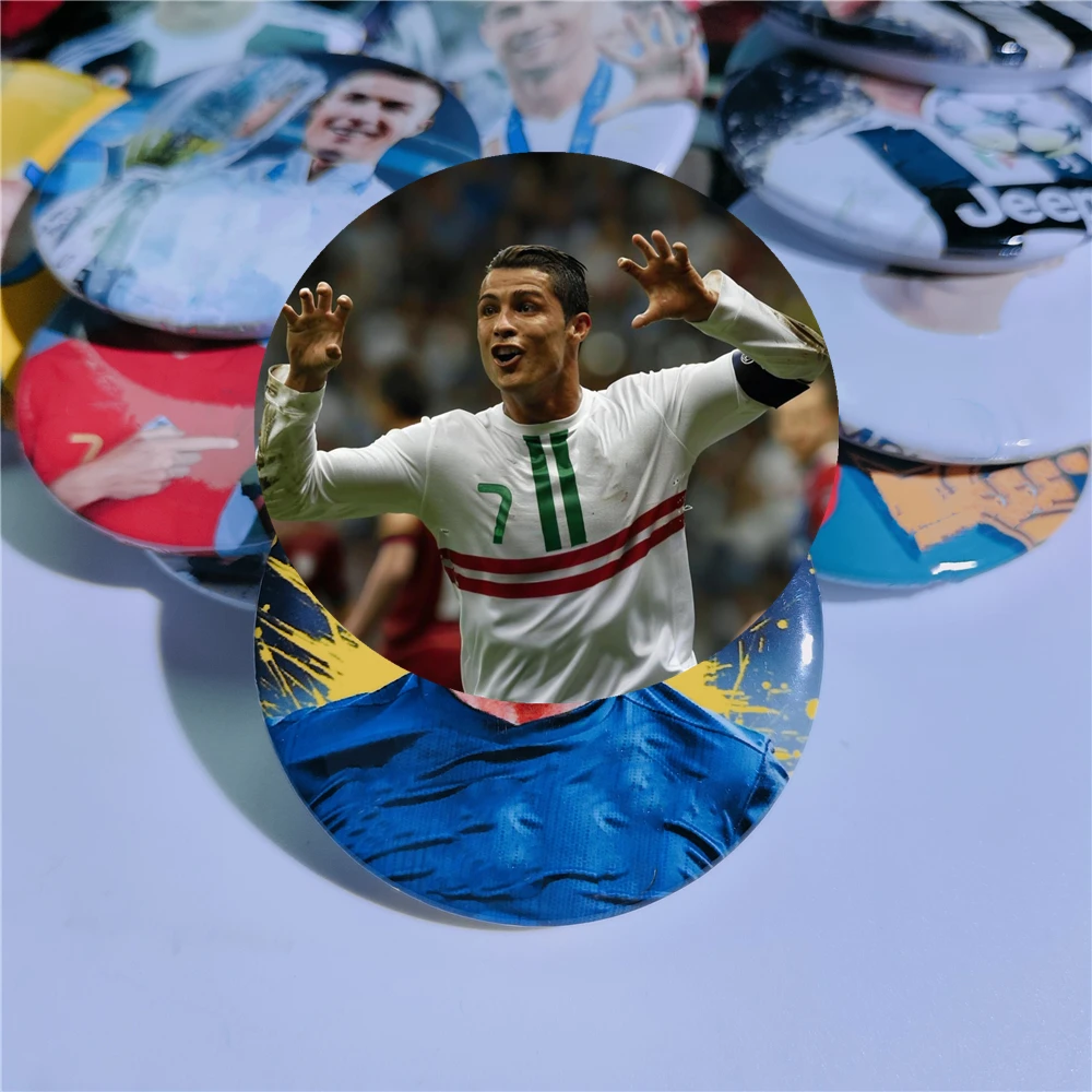 3Pcs/lot Cristiano Ronaldo Stickers Match Highlights Metal Badge Clothing Luggage Uckbill Cap Sun Hat Backpack Decoration