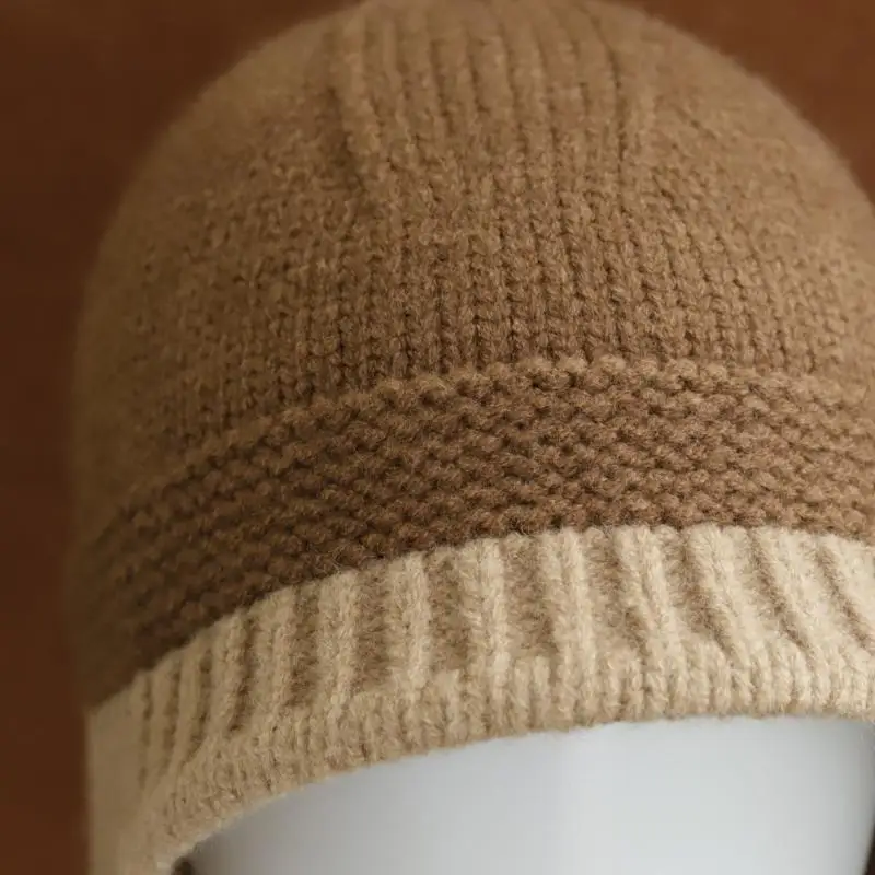 2026 Neue Y2K Herbst-Winter Warme Wollmütze für Damen, Modische Vintage Farbblock-Strickmütze mit Ohrenschutz, Vielseitige Faltbare Kappe – Detail 11
