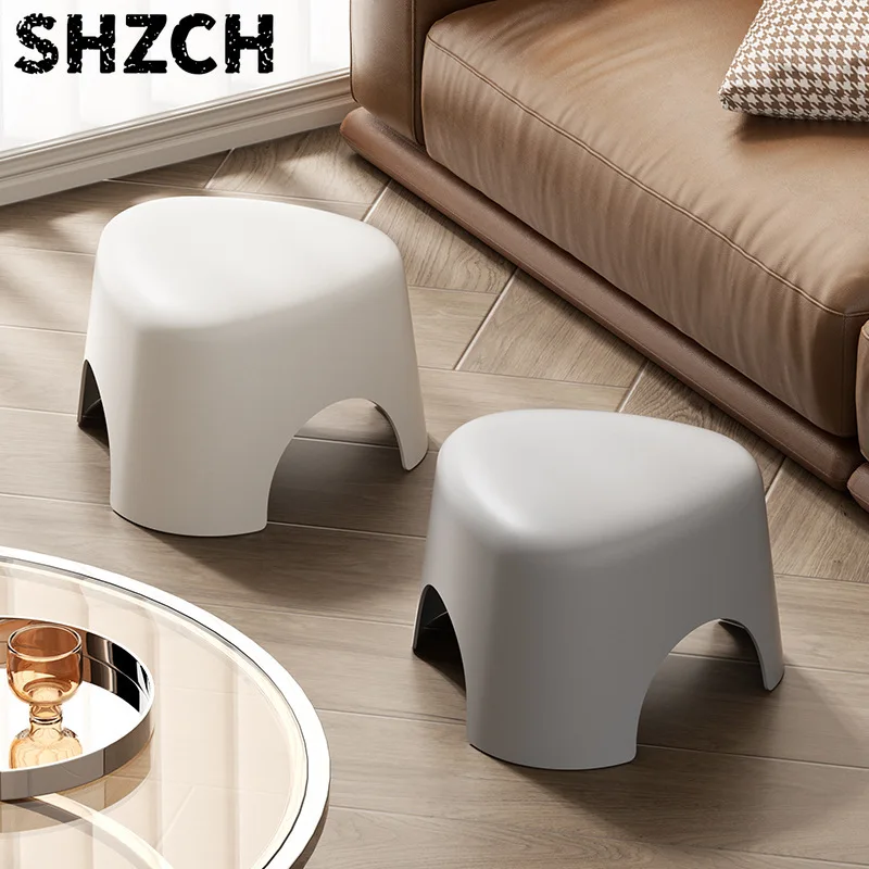 Plastic Small Stool Thickened Househol Living Room Shoe Changing Stools Stackable Bathroom Non-slip Small Ottoman Tabouret