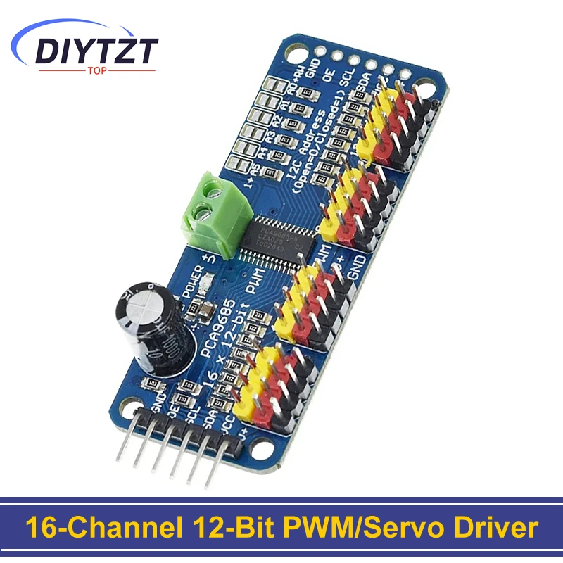 DIYTZT PCA9685PW 16 canais 12 bits PWM/Servo Driver-I2C interface PCA9685 módulo Raspberry pi escudo módulo servo escudo