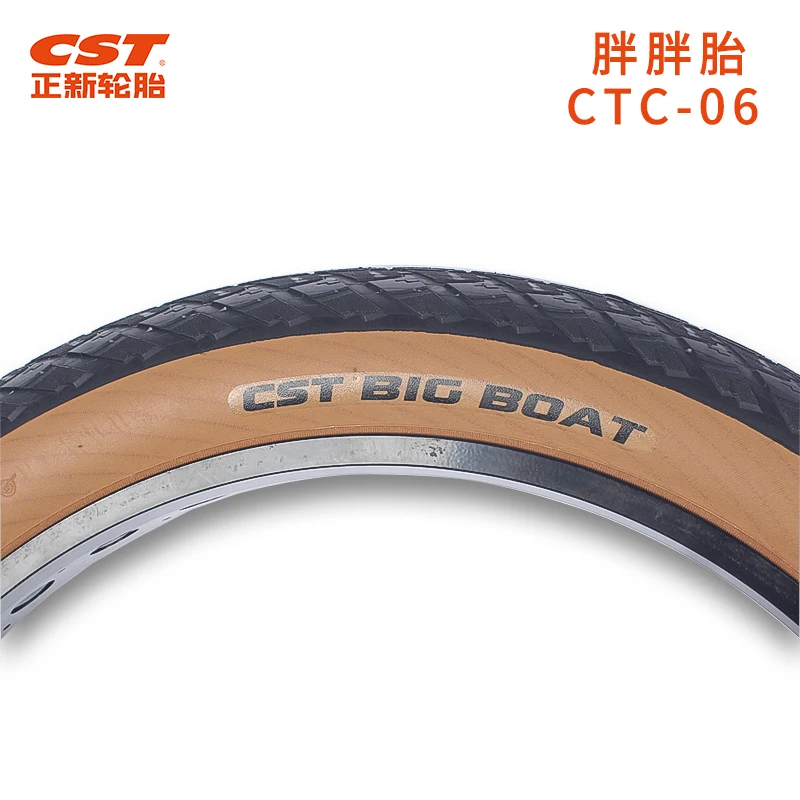 CST BIG BOAT MTB Bike Tire100-559 26x4.0 Brown Edge 60TPI Steel Wired 26er Beach Bicycle Tire Fat Snow Bike Cycling Parts CTC-06