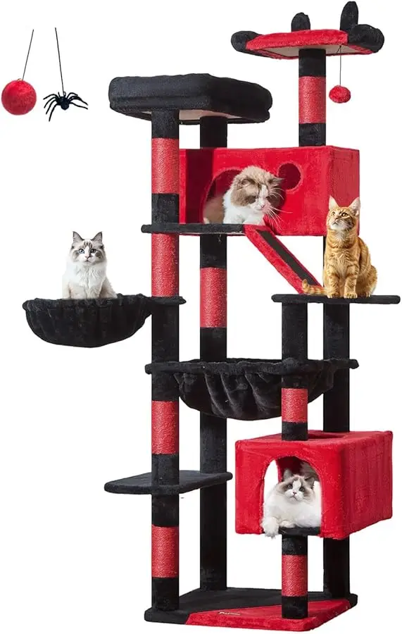 

Taoqimiao Gothic Cat Tree 71-Inch, Cat Tower for Indoor Cats Large Adult, Multi-Level Large Cat Condo, 8 Sisal Scratching Posts,